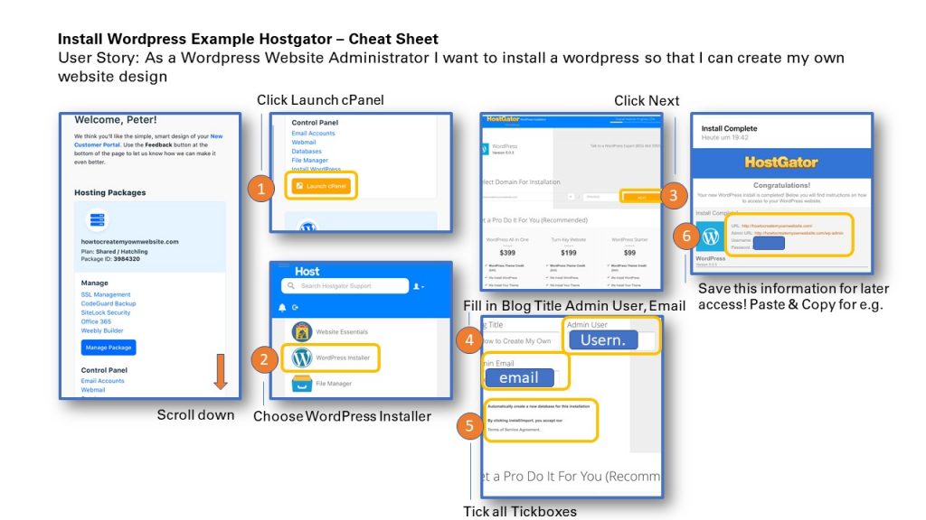 Install WordPress Hostgator