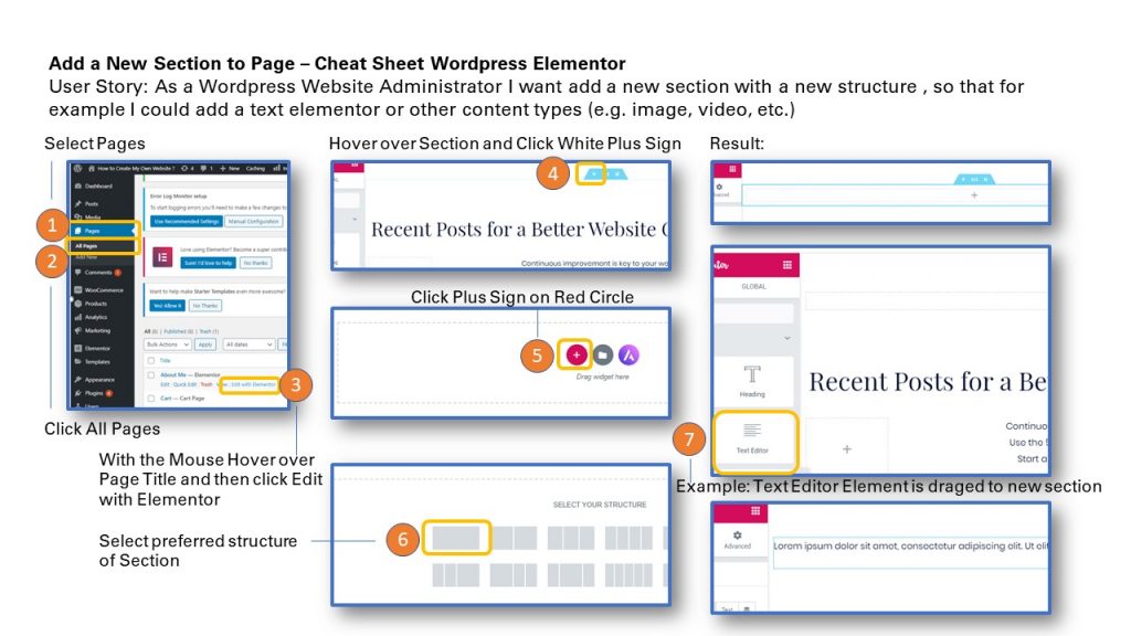Add New Section To Page WordPress Elementor