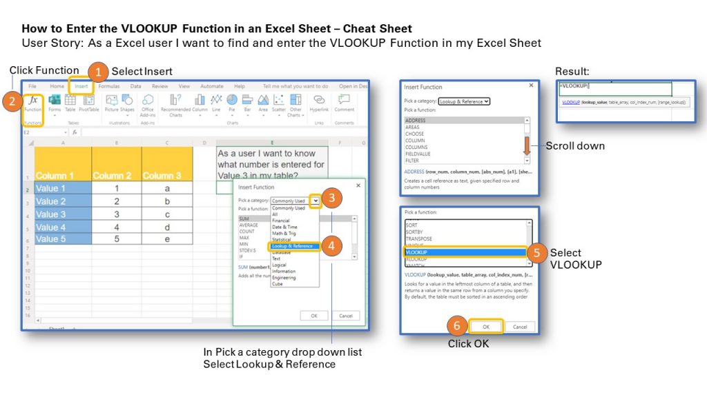 Excel VLOOKUP Function How to Enter in Sheet