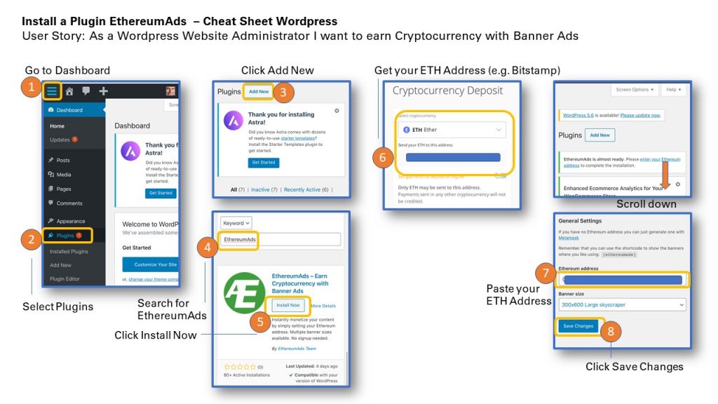 How to install the EthereumAds Plugin to earn ETH cryptocurreny for ads